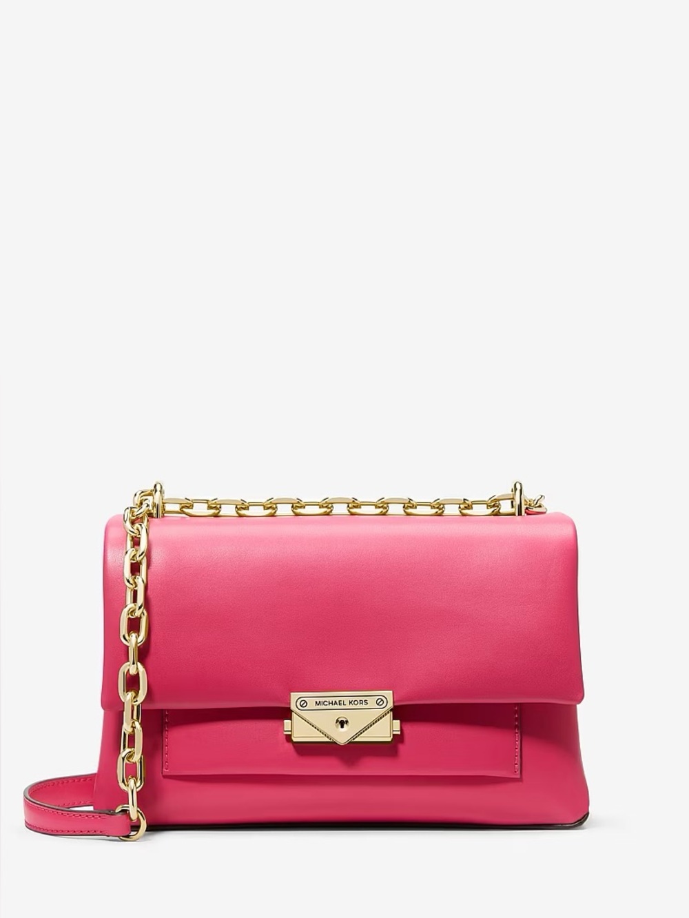 Michael Kors Cece Medium Shoulder Bag Tea Rose Gold Chain Vegan